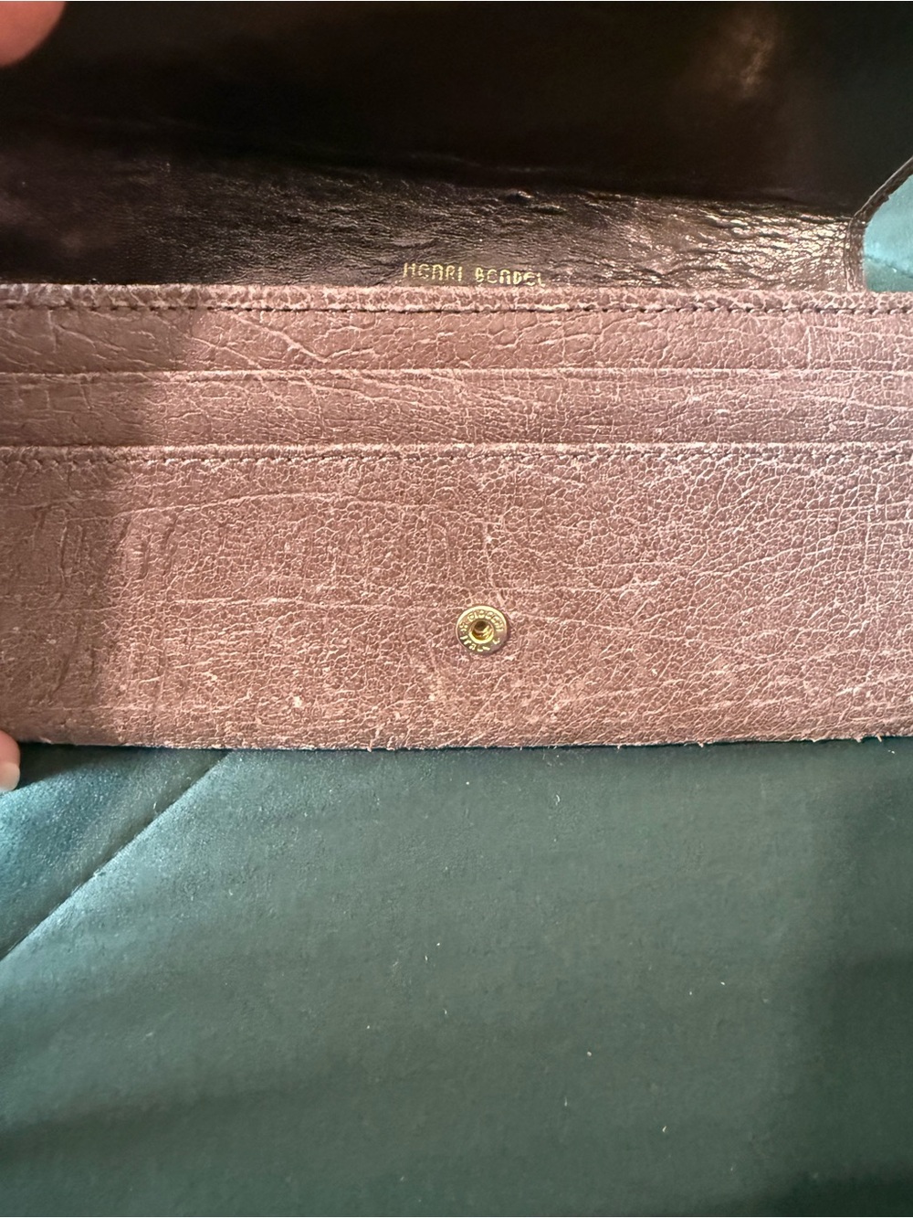 henri bendel brown textured leather wallet with gold hardware - Picture 5 of 6